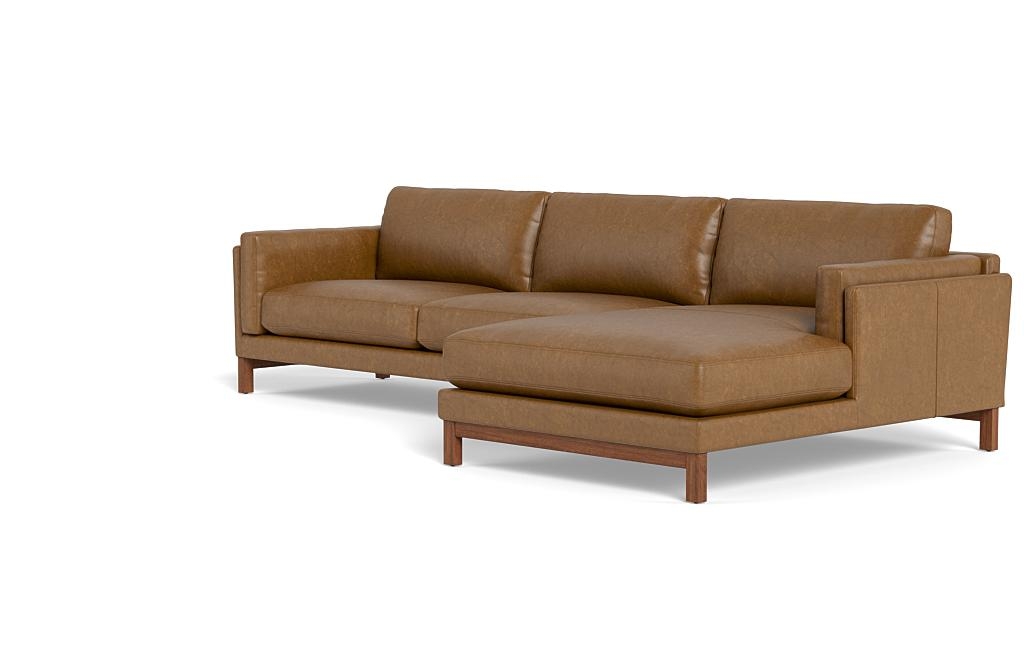 Gaby Leather 3-Seat Right Chaise Sectional - Image 2