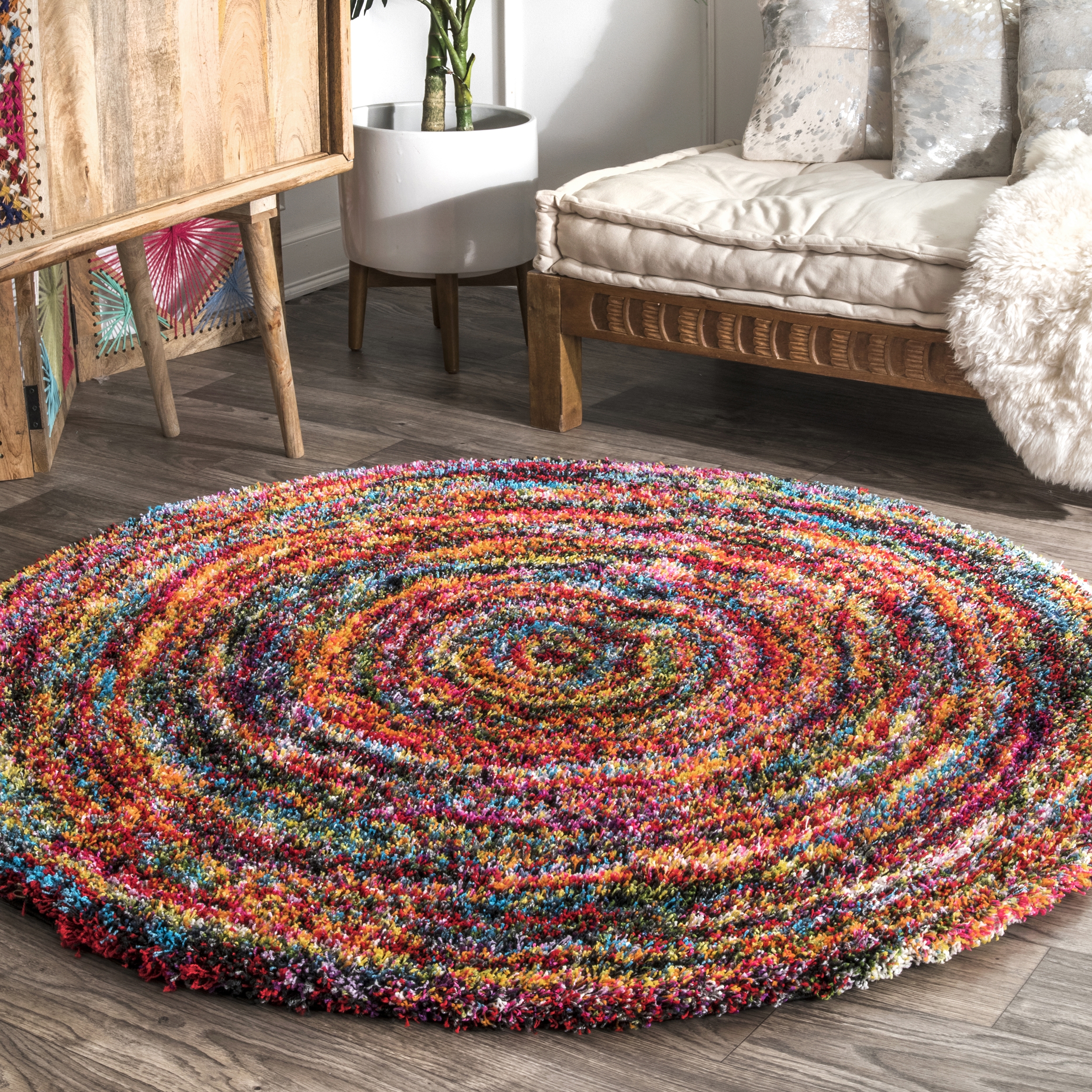 Ardelle Swirl Shaggy Area Rug - Image 6