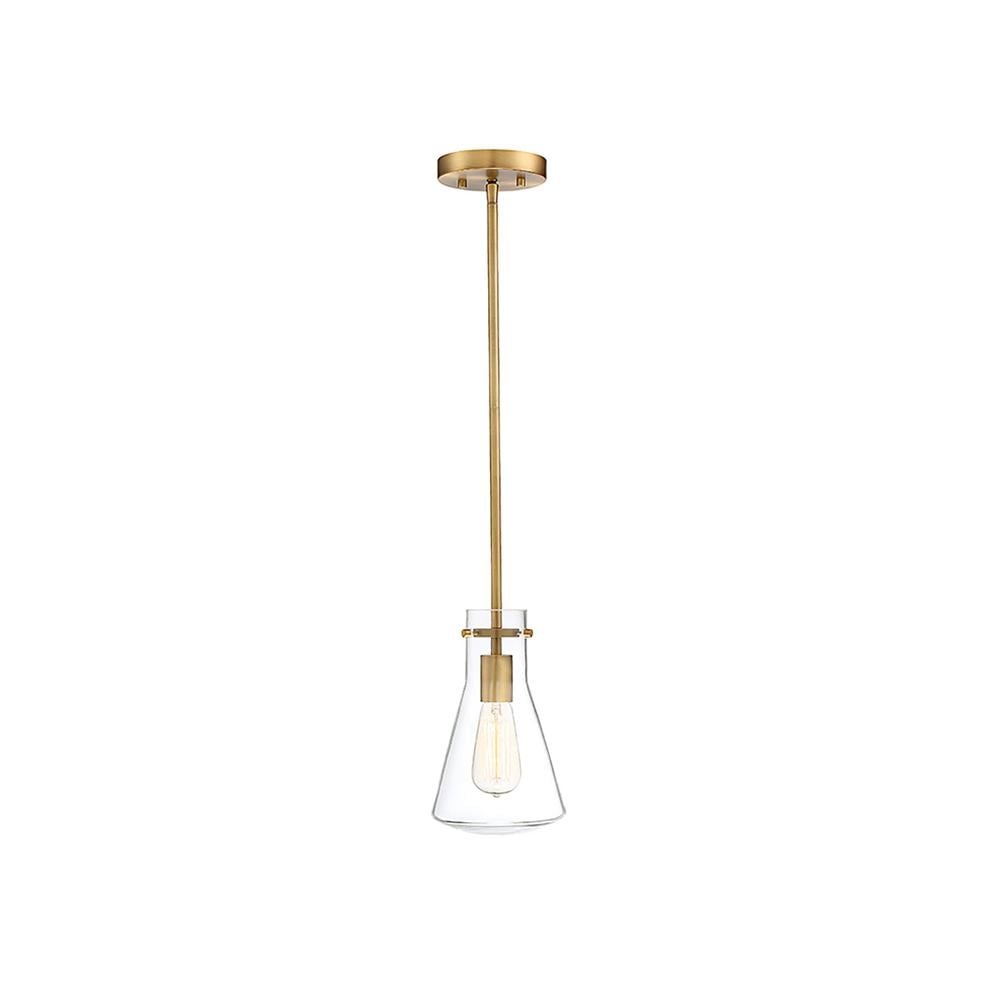 Filament Design 1-Light Natural Brass Pendant with Clear Glass - Image 0
