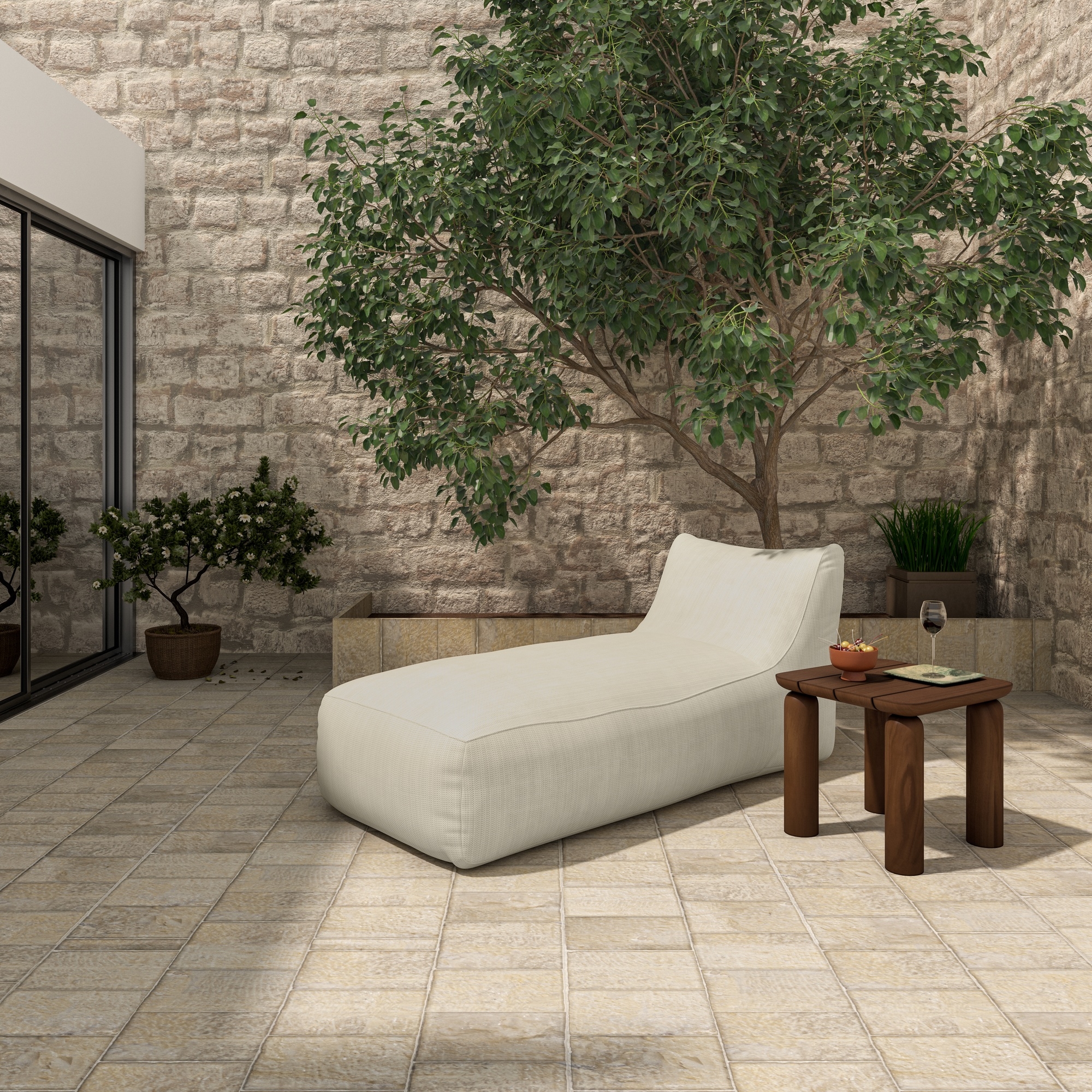 Lirio Outdoor Chaise Cream - Image 6