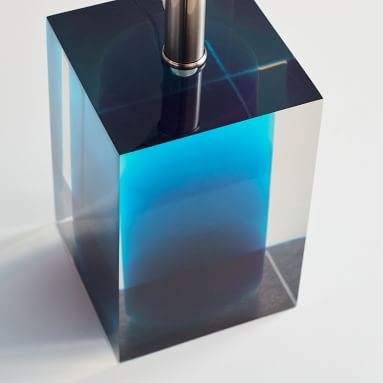 Resin Table Lamp, Blue Layers, Rectangle - Image 3