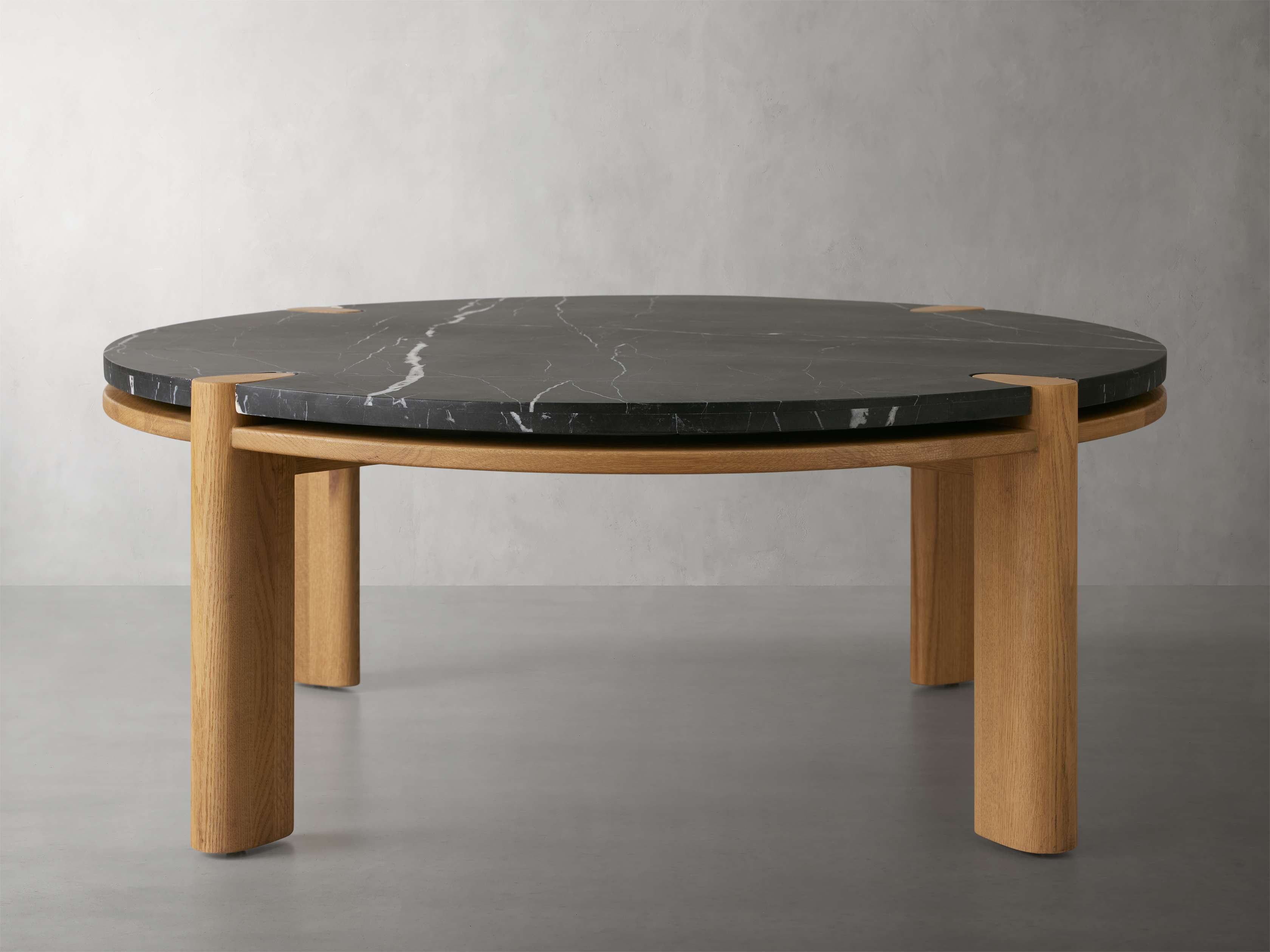 Pyet Coffee Table in Stone 42" Black  Honey/Marquina - Image 0