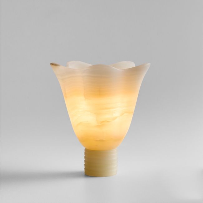 Fleurissant Warm White Onyx Table Lamp by Athena Calderone 9.9" - Image 0