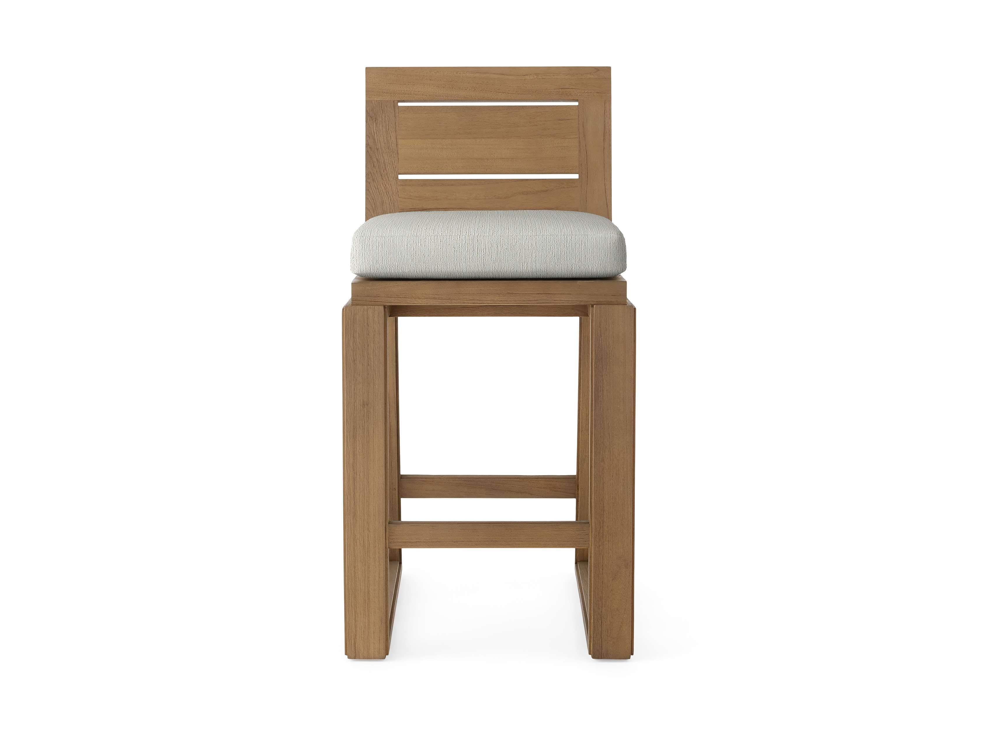 Canyon Outdoor Barstool Teak in Natural  Twilly Snow/Weathered Fawn - Image 0