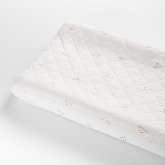 Clay Heart Organic Cotton Baby Changing Pad Cover by Leanne Ford - Image 0