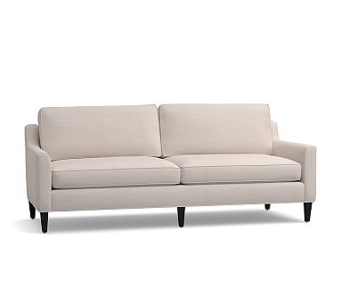Beverly Upholstered Loveseat 56", Polyester Wrapped Cushions, Performance Brushed Basketweave Chambray - Image 0