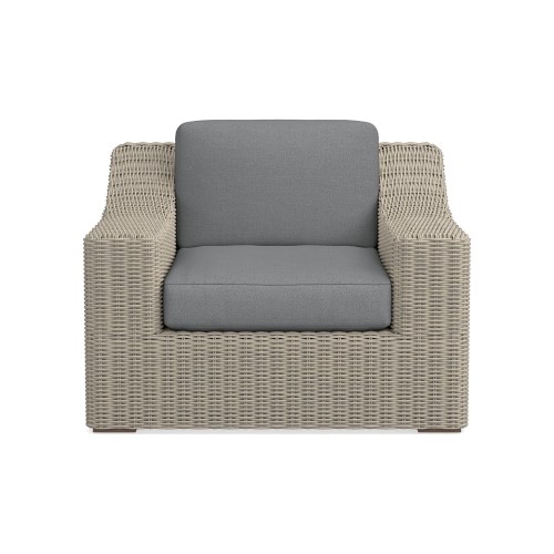 San Clemente Lounge Chair Cushion, Perennials Perf Basketweave, Gray - Image 0