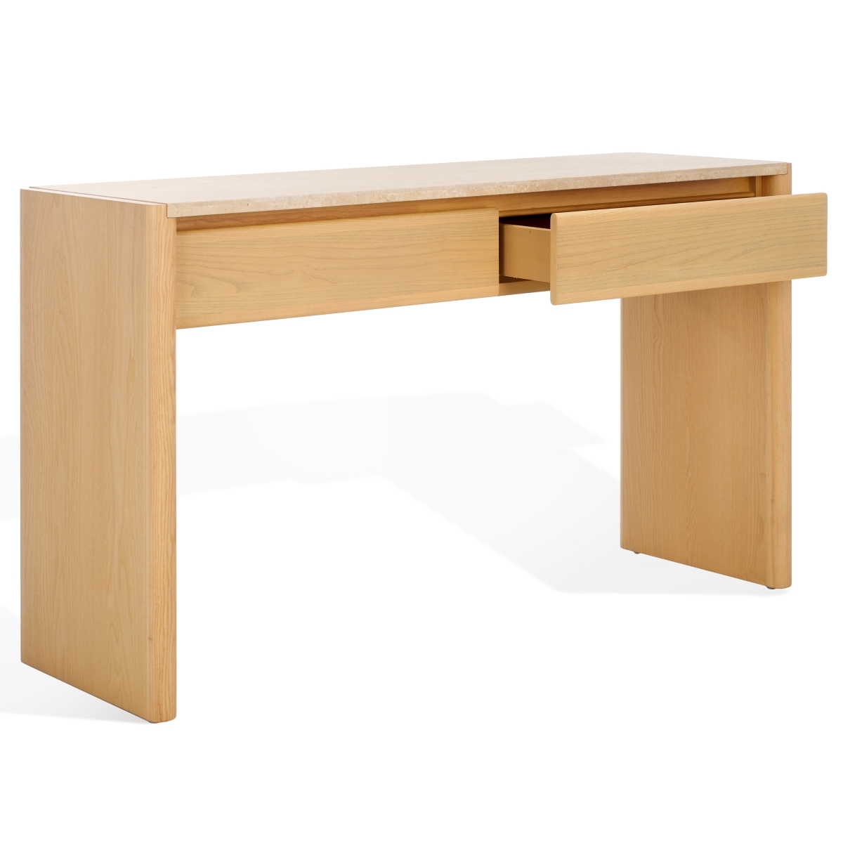 Bellarose Traver Console Table - Natural/Travertine - Image 6