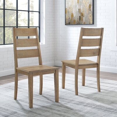 Colona Solid Wood Ladder Back Side Chair in Rustic Brown set of 2 - Image 0