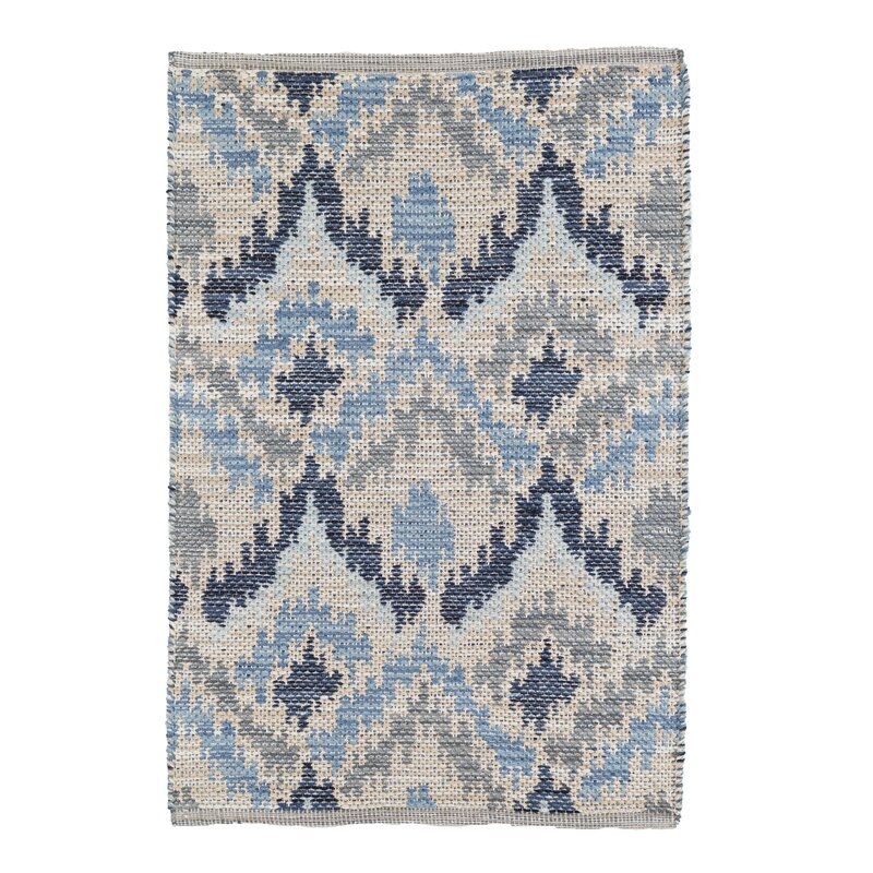 Dash and Albert Rugs Medina Handwoven Flatweave Blue/Gray/Cream Area Rug Rug Size: Rectangle 5' x 8' - Image 0
