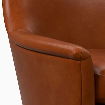 Phoebe Midcentury Chair, Poly, Vegan Leather, Cinder, Pecan - Image 2