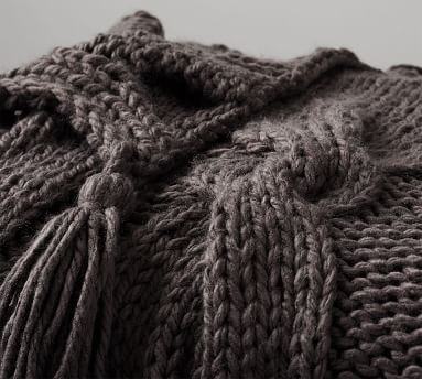 Bluma Chunky Knit Tassel Throw, 50 x 60" - Image 3