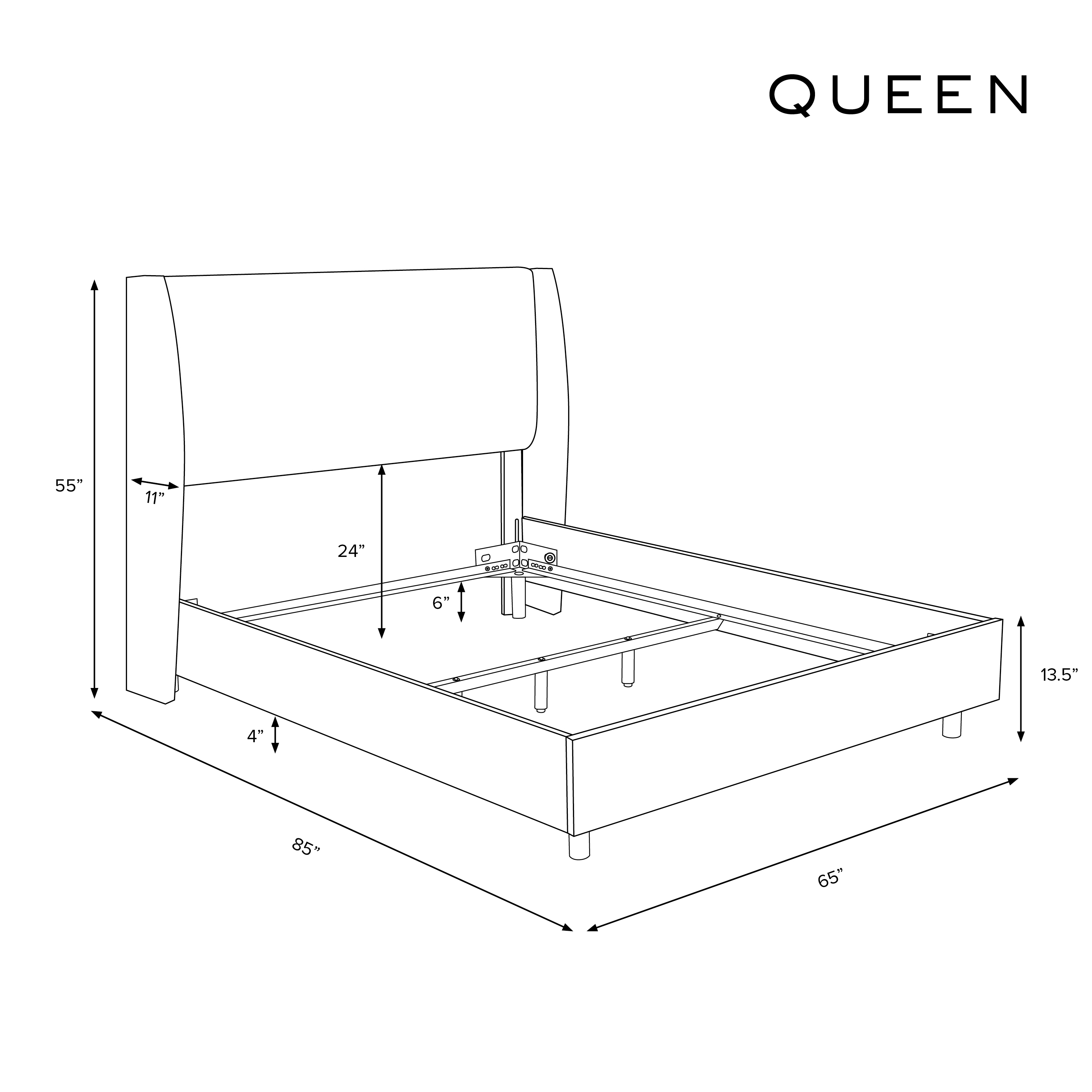 Queen Lawrence Wingback Bed in Zuma Pumice - Image 7