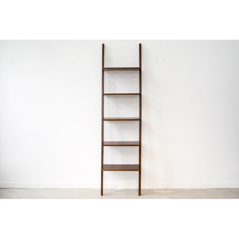 From the Source Finn 88"" H x 23"" W Solid Wood Ladder Bookcase - Image 0