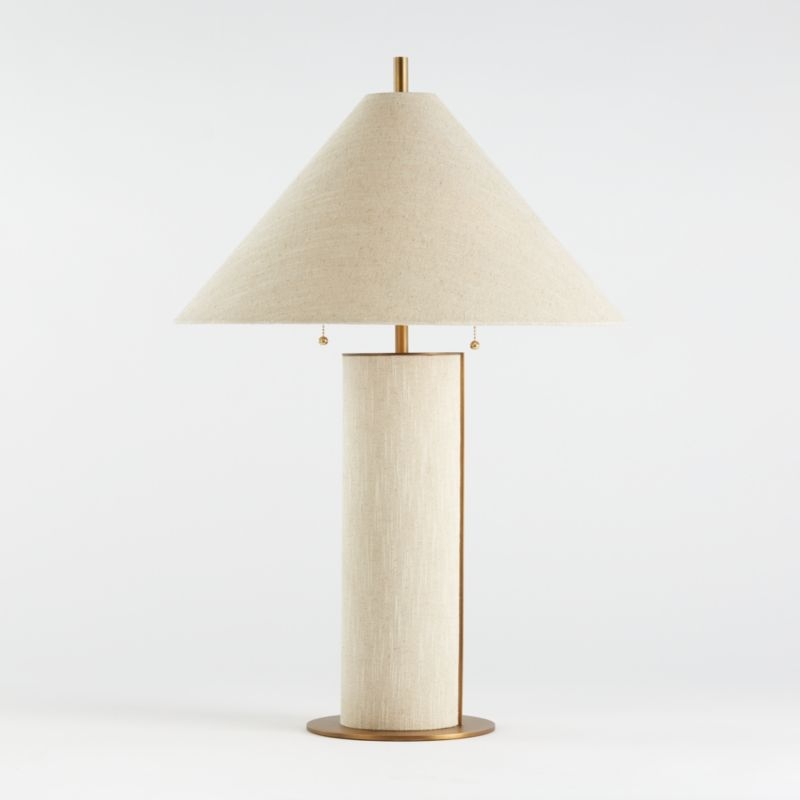 Remi Ivory Linen Mini Table Lamp 15" - Image 1