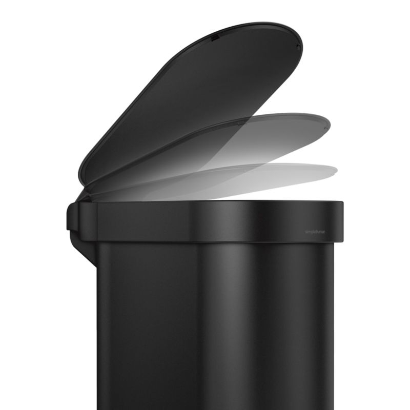 Simplehuman 45 Liter Slim Kitchen Trash Can with Liner Pocket, Matte Black Steel - Image 5