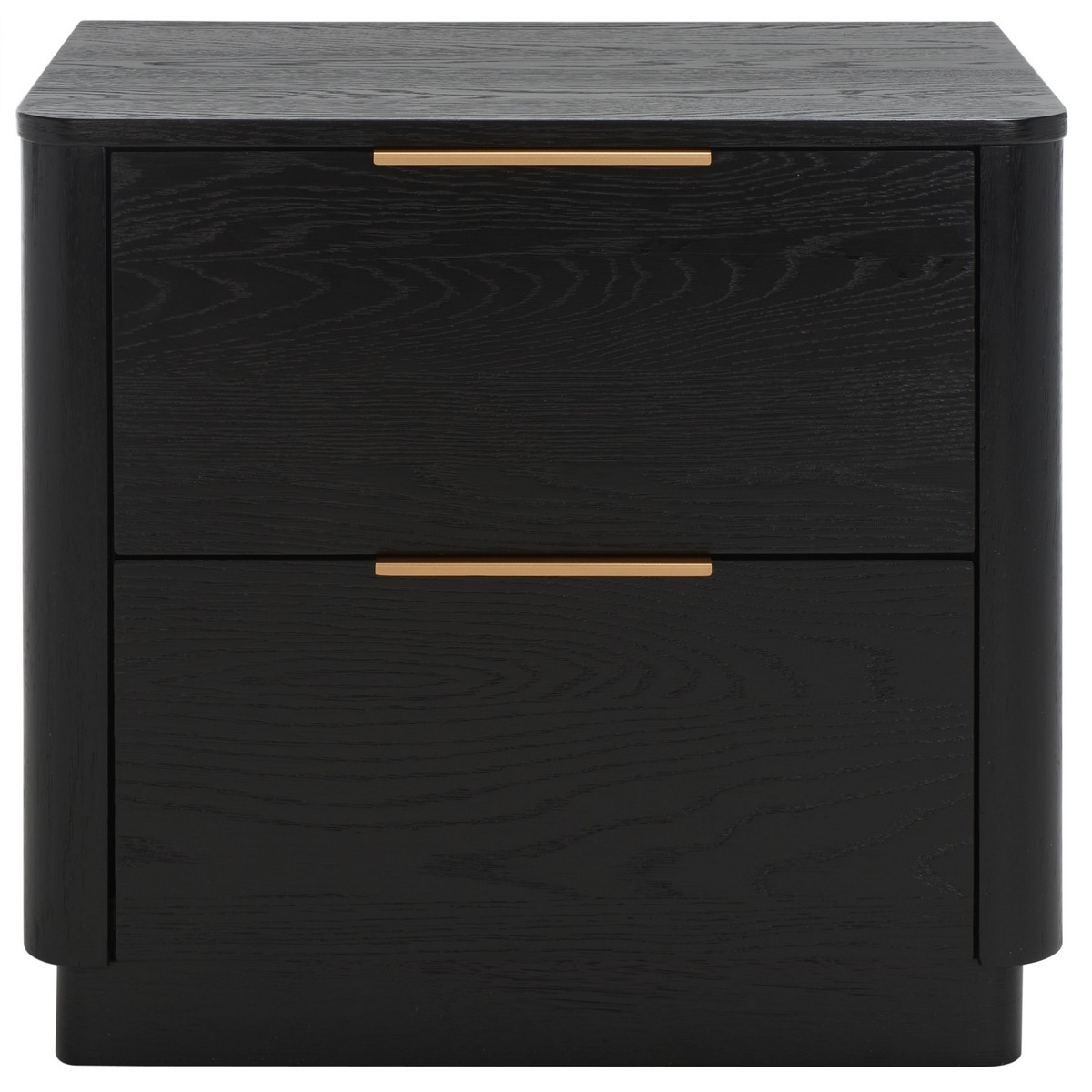 Gabrietta 2 Drawer Wood Nightstand - Black - Image 0
