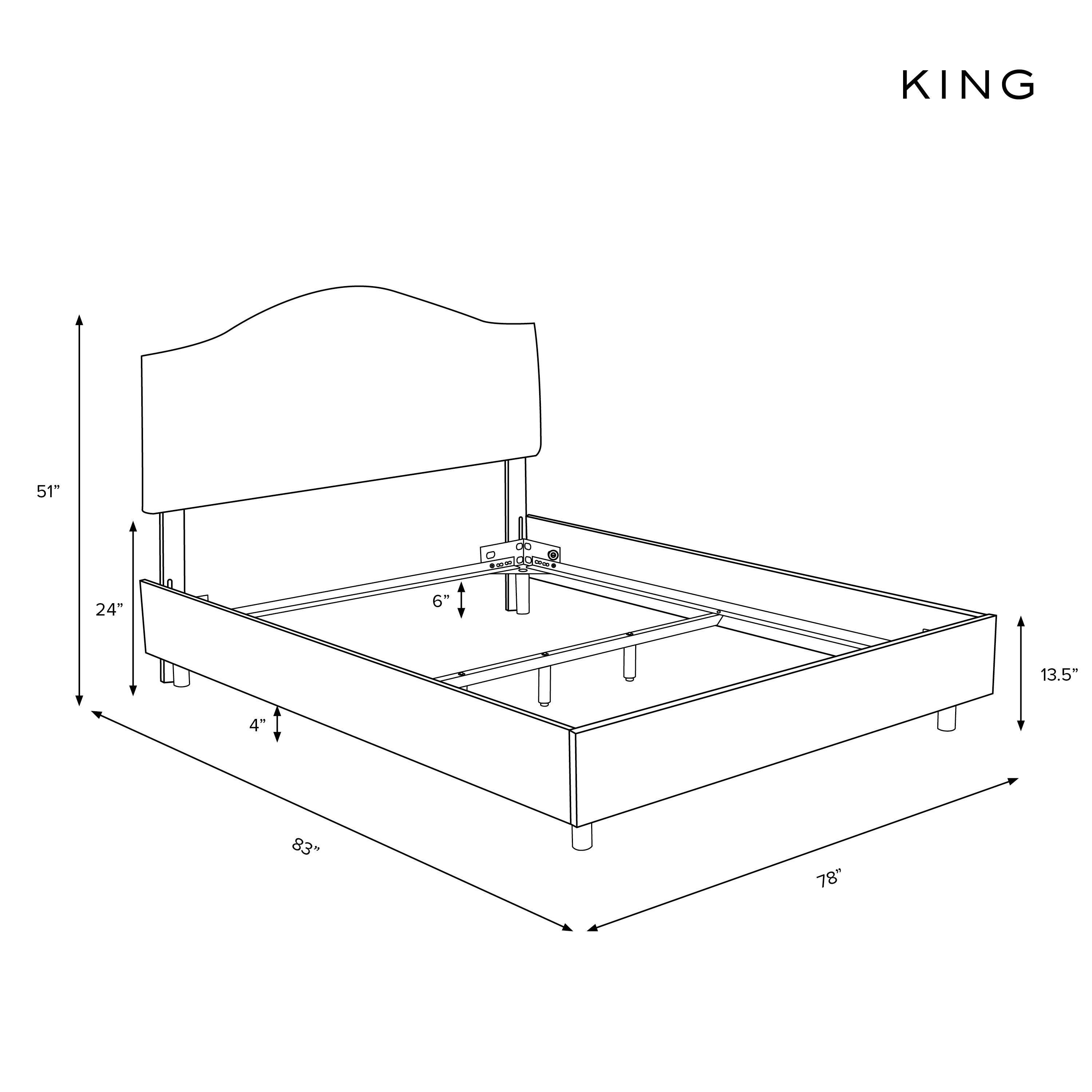 King Kenmore Bed in Linen Talc - Image 5