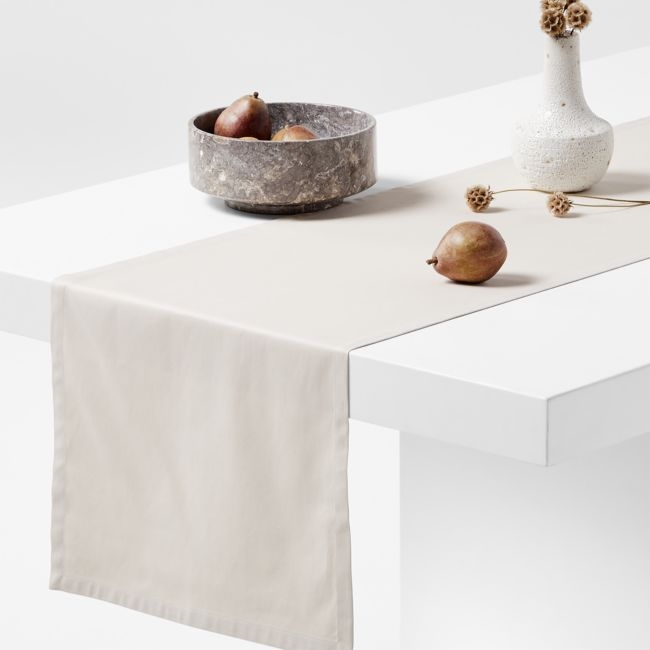 Aspen 120" Warm Natural Organic Cotton Table Runner - Image 0