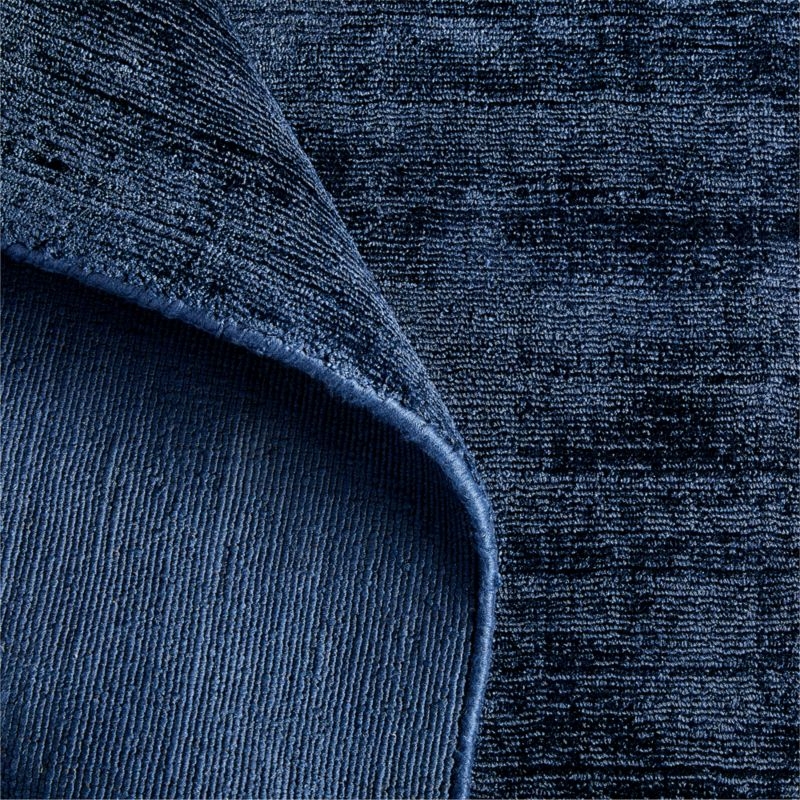 Laval Viscose Handwoven Solid Blue Area Rug 9'x12' - Image 2