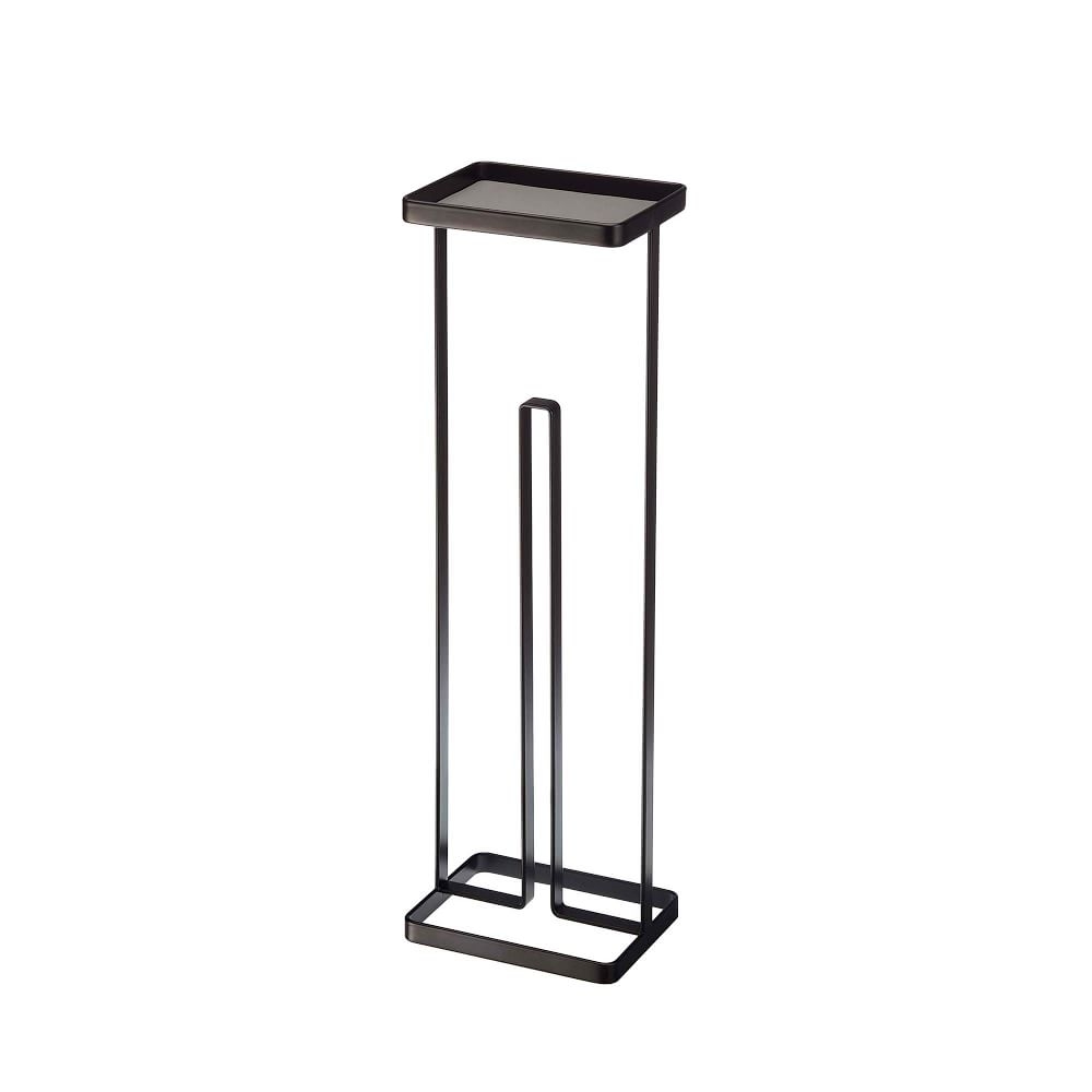 Toliet Paper Stand + Tray, Black - Image 0