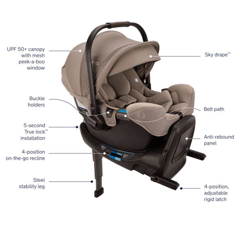 Nuna ® PIPA ™ rx Cedar Brown Reclining Infant Car Seat + PIPA RELX ™ Base - Image 2