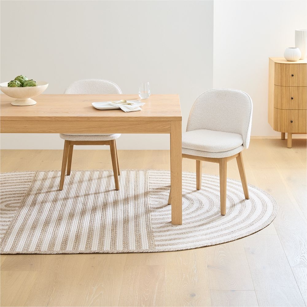 Striped Oblong indoor Outdoor Rug, 6'x9' Oval, Natural - Image 2