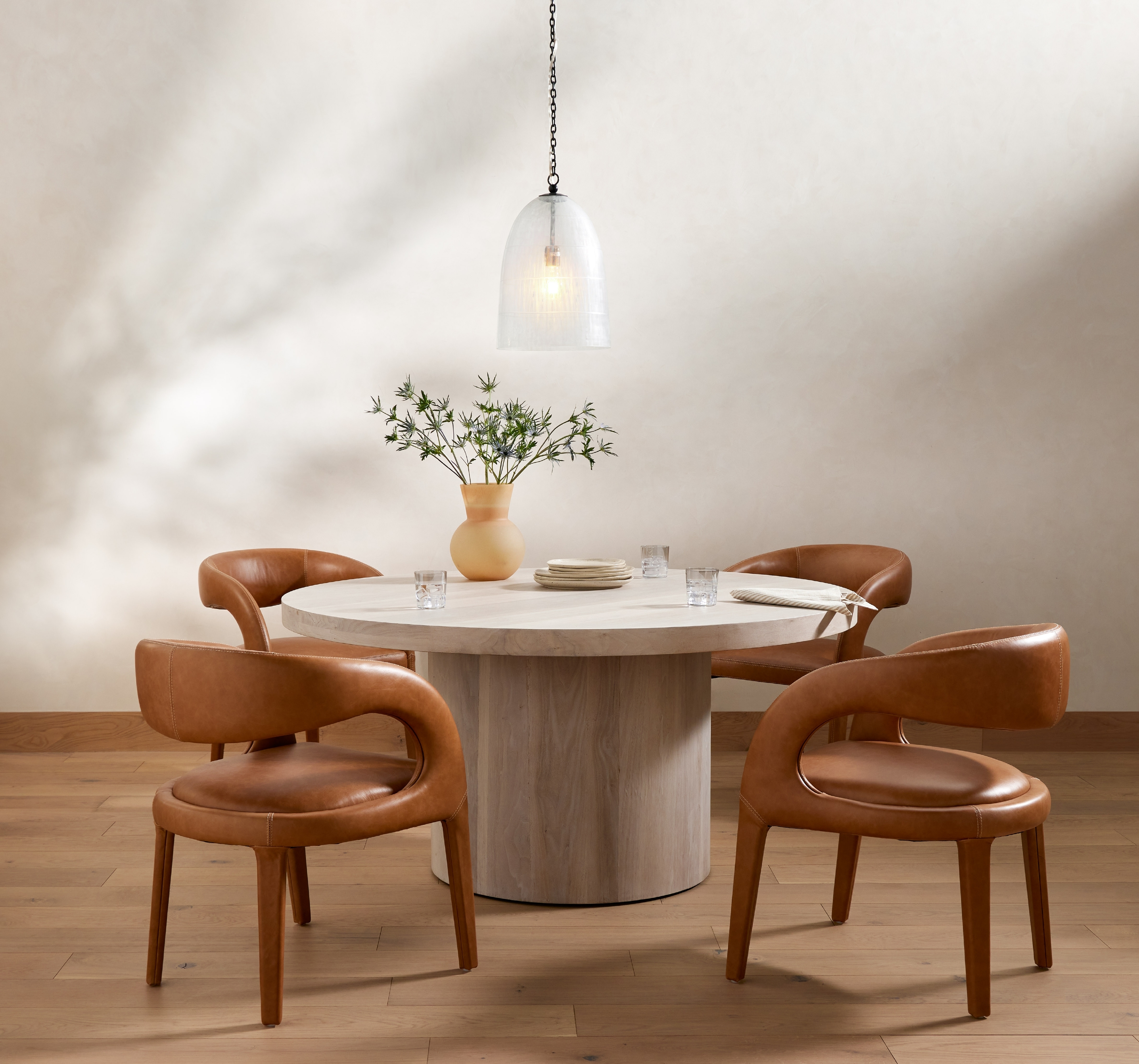 Hudson Round Dining Table-Ashen Walnut - Image 8