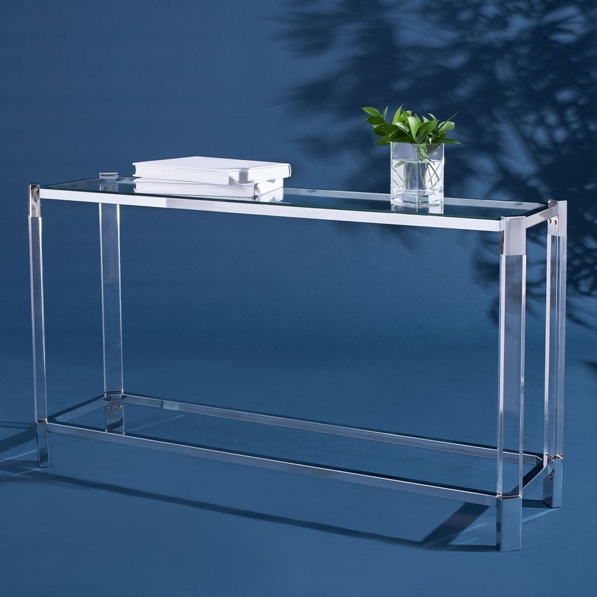 Gianna Acrylic Console Table - Silver/Clear - Safavieh - Image 1