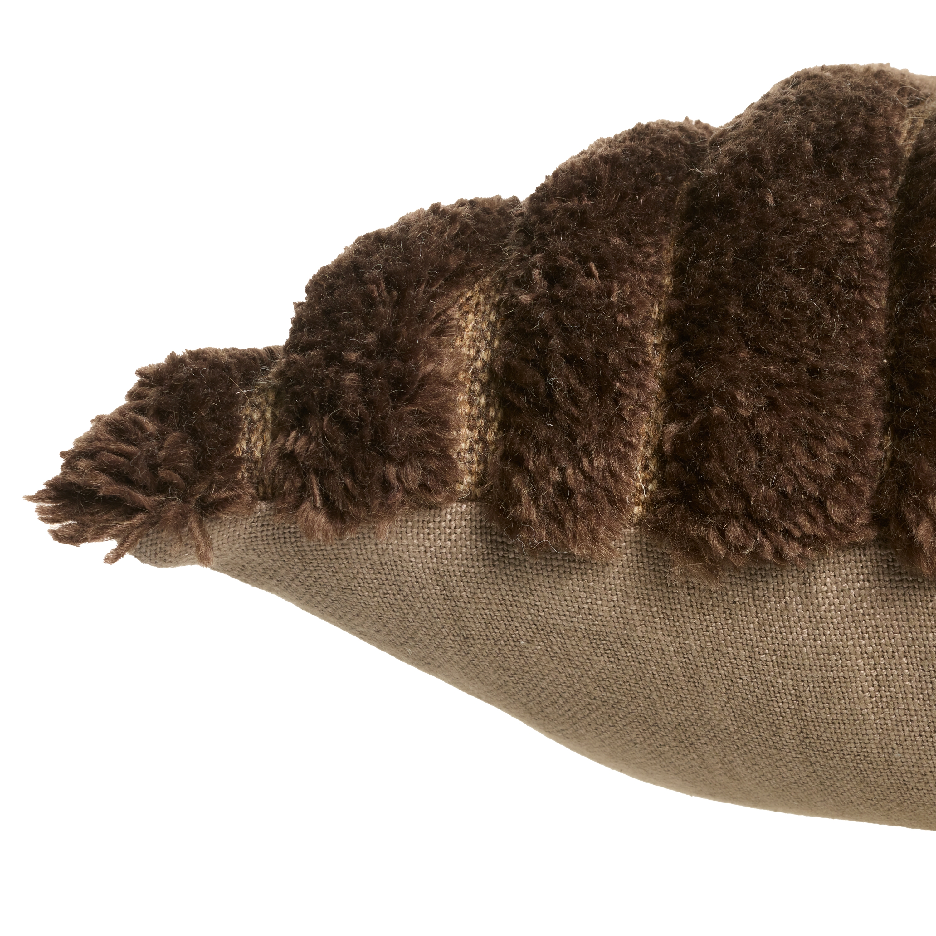 Hakim OTH08 Handmade Abstract Brown Square Pillow Cover (24"x24") - Image 1