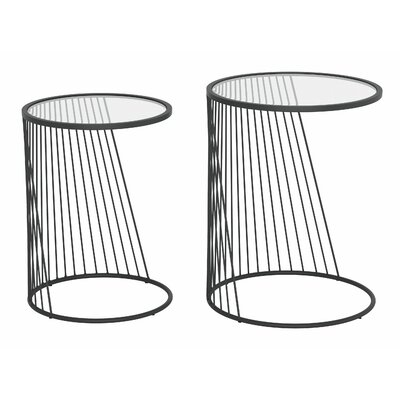 Glass Drum End Table - Image 0