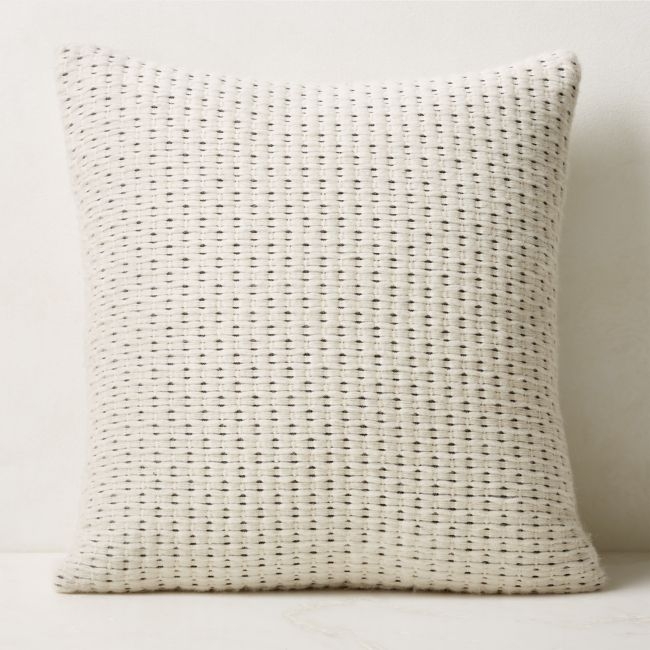 Alco Woven White Throw Pillow Cover 23"x23" - Image 0