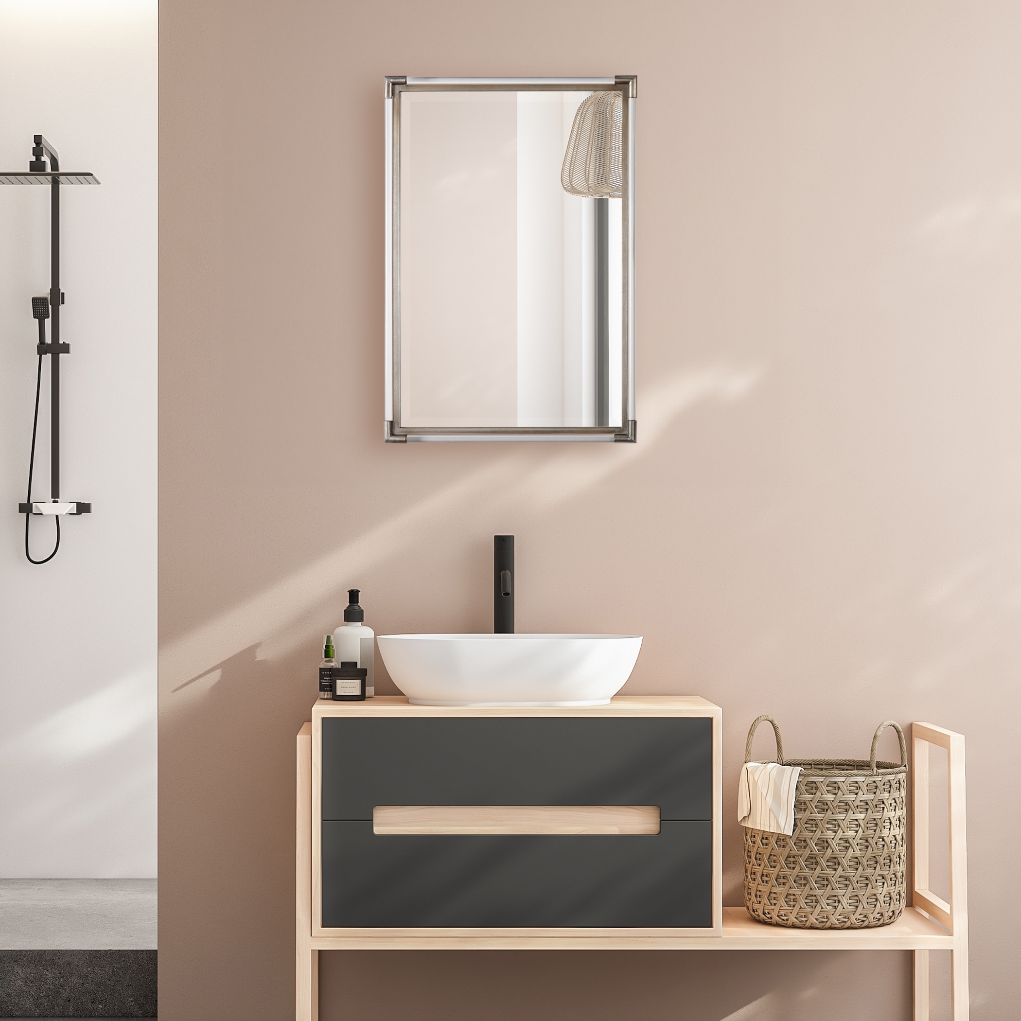 Mackai Metallic Silver Mirror - Image 1