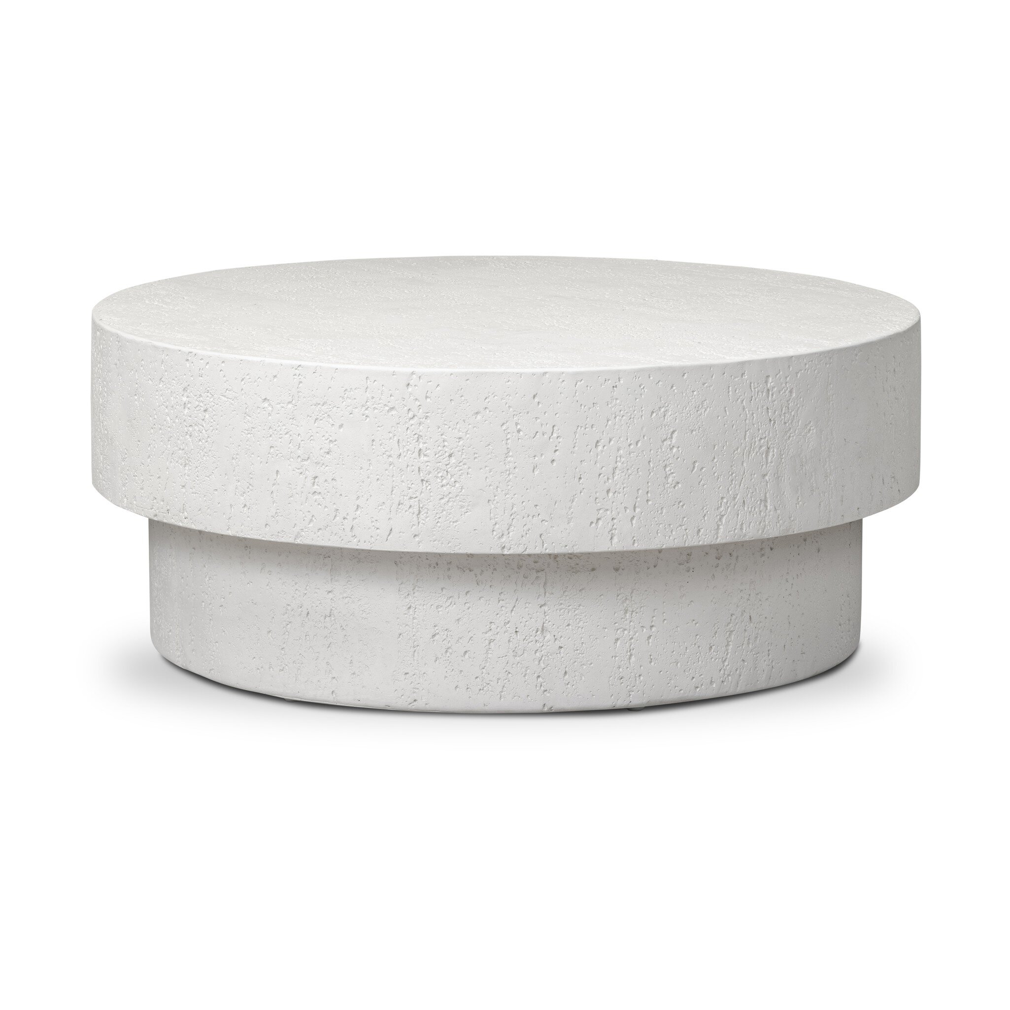 Kesia Outdoor Coffee Table - Coarse Ivory Concrete - Image 1