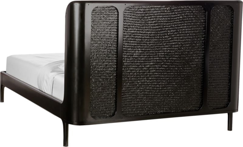 Miri Black and Rattan Queen Bed - Image 5