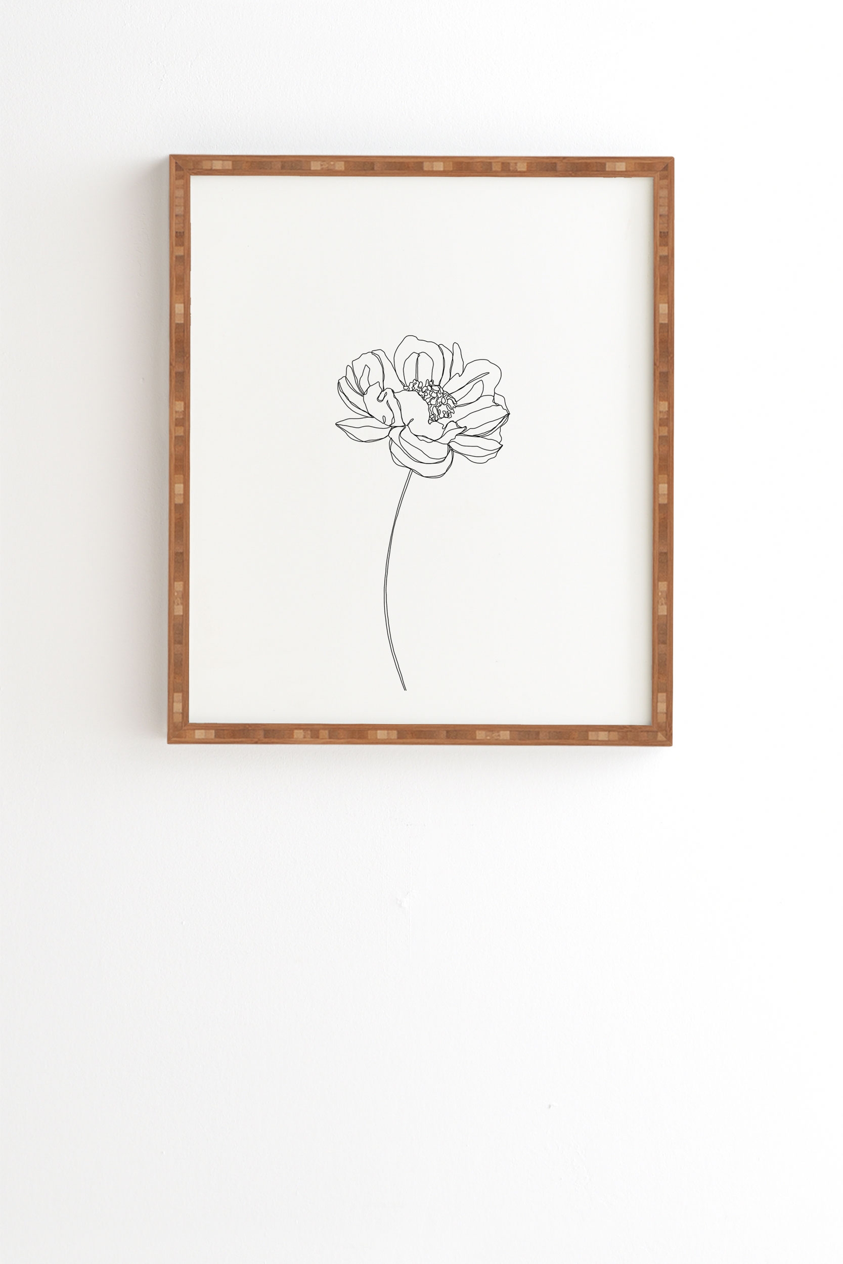 Single Flower Drawing Hazel by The Colour Study - Framed Wall Art Bamboo 20" x 20" - Image 0