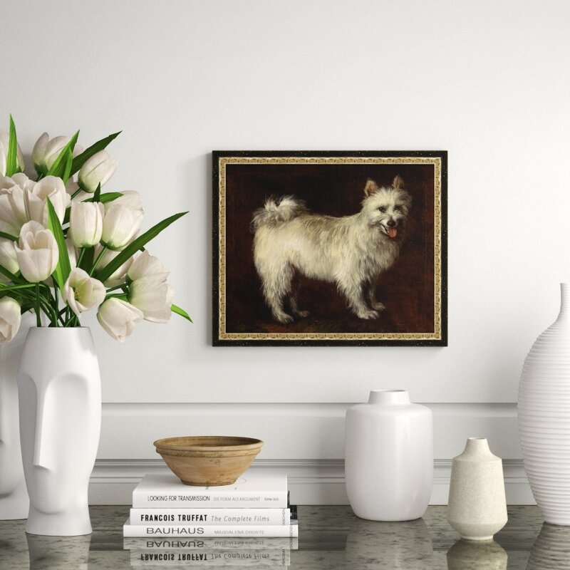 Wendover Art Group White Dog - Framed Painting on Canvas - Image 0