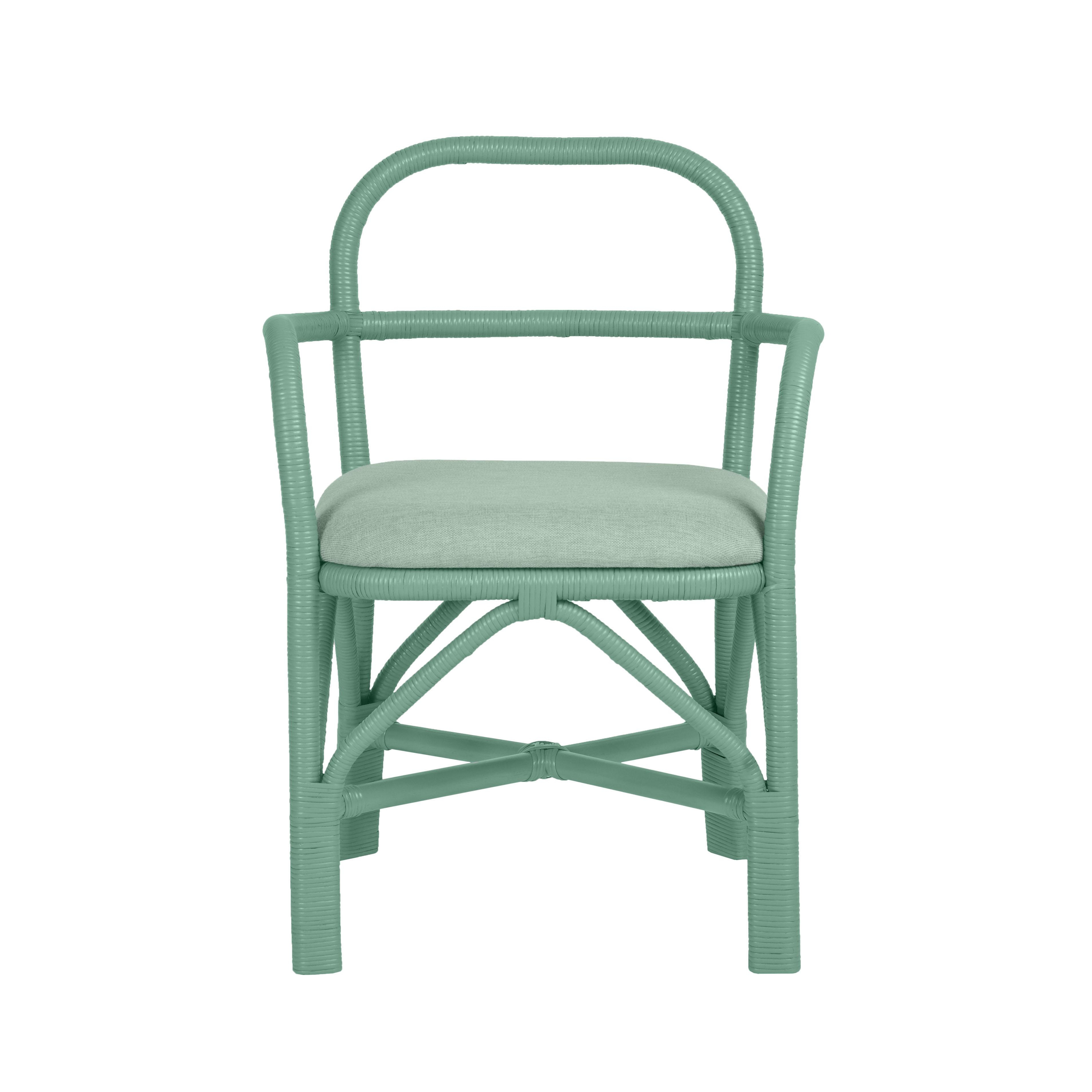 Ginny Green Rattan Dining Chair - Image 2