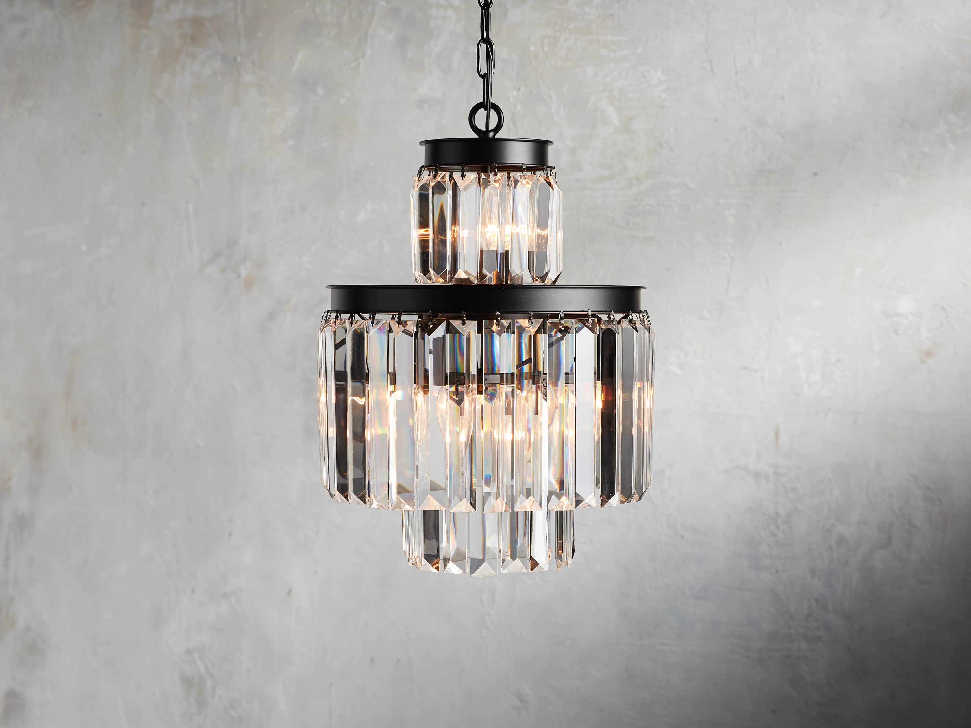 Leyland Chandelier in Glass 15" Bronze   - Image 0