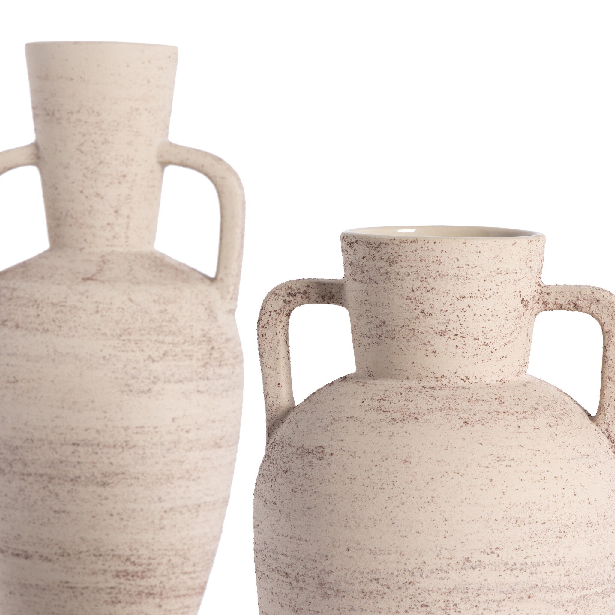 Pima Vases, Set Of 2 - Distressed Cream - Image 2