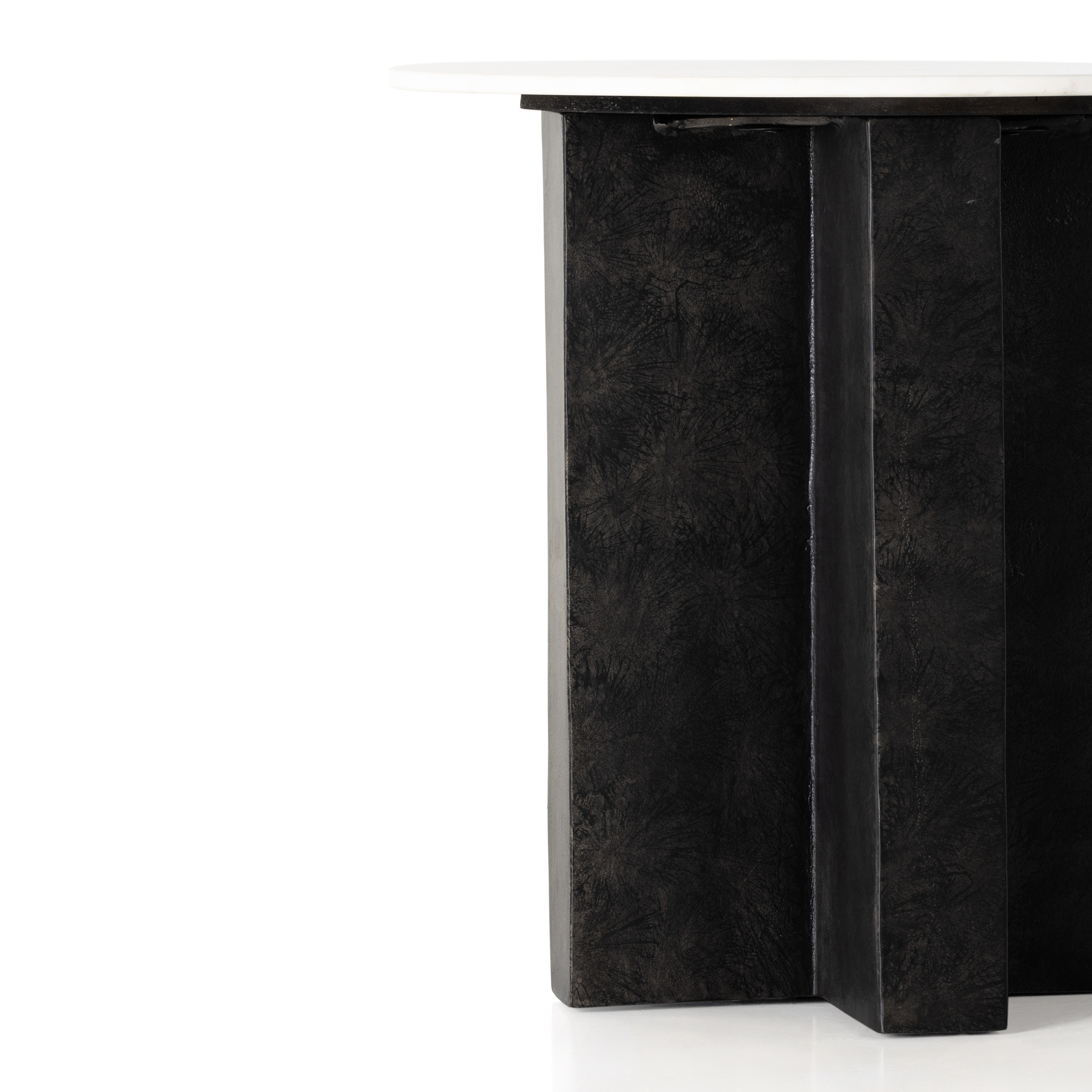 Terrell Round End Table-Plsh White - Image 9