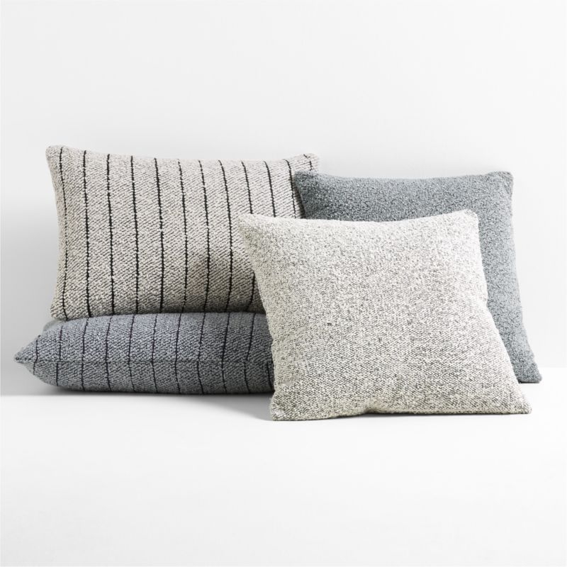 Soft Boucle Striped 24x16 Arctic Ivory Indoor/Outdoor Throw Pillow - Image 1