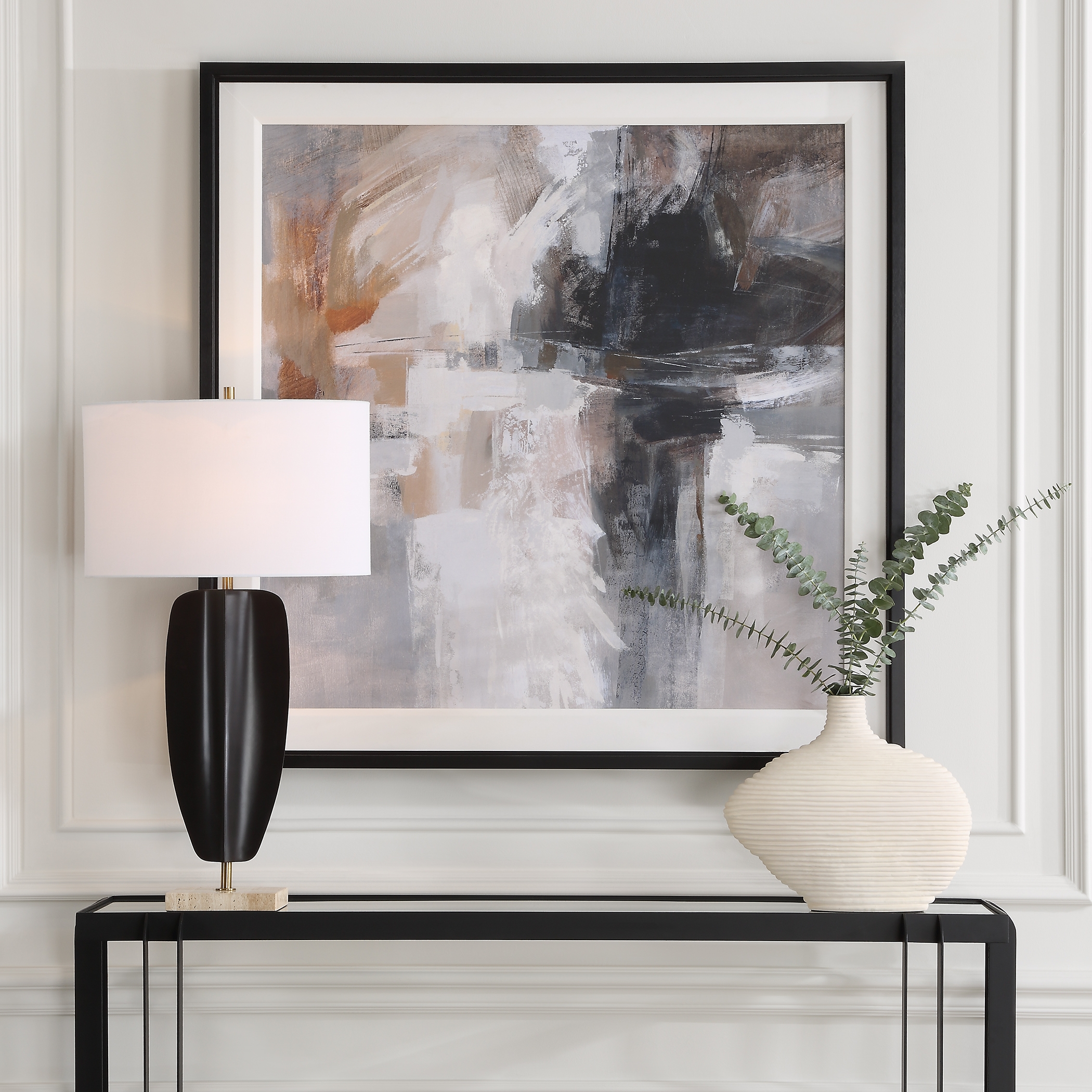 Wings Neutral Abstract Framed Print - Image 1