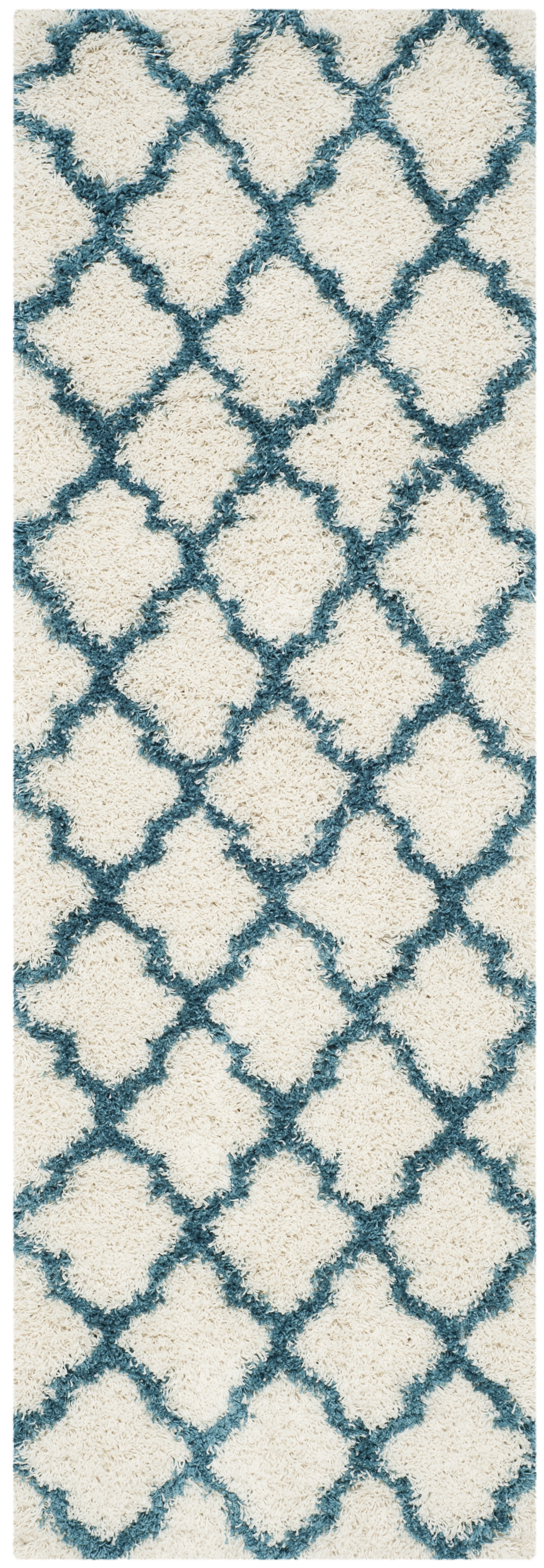 Arlo Home Woven Area Rug, SGK569C, Ivory/Blue,  2' 3" X 9' - Image 0