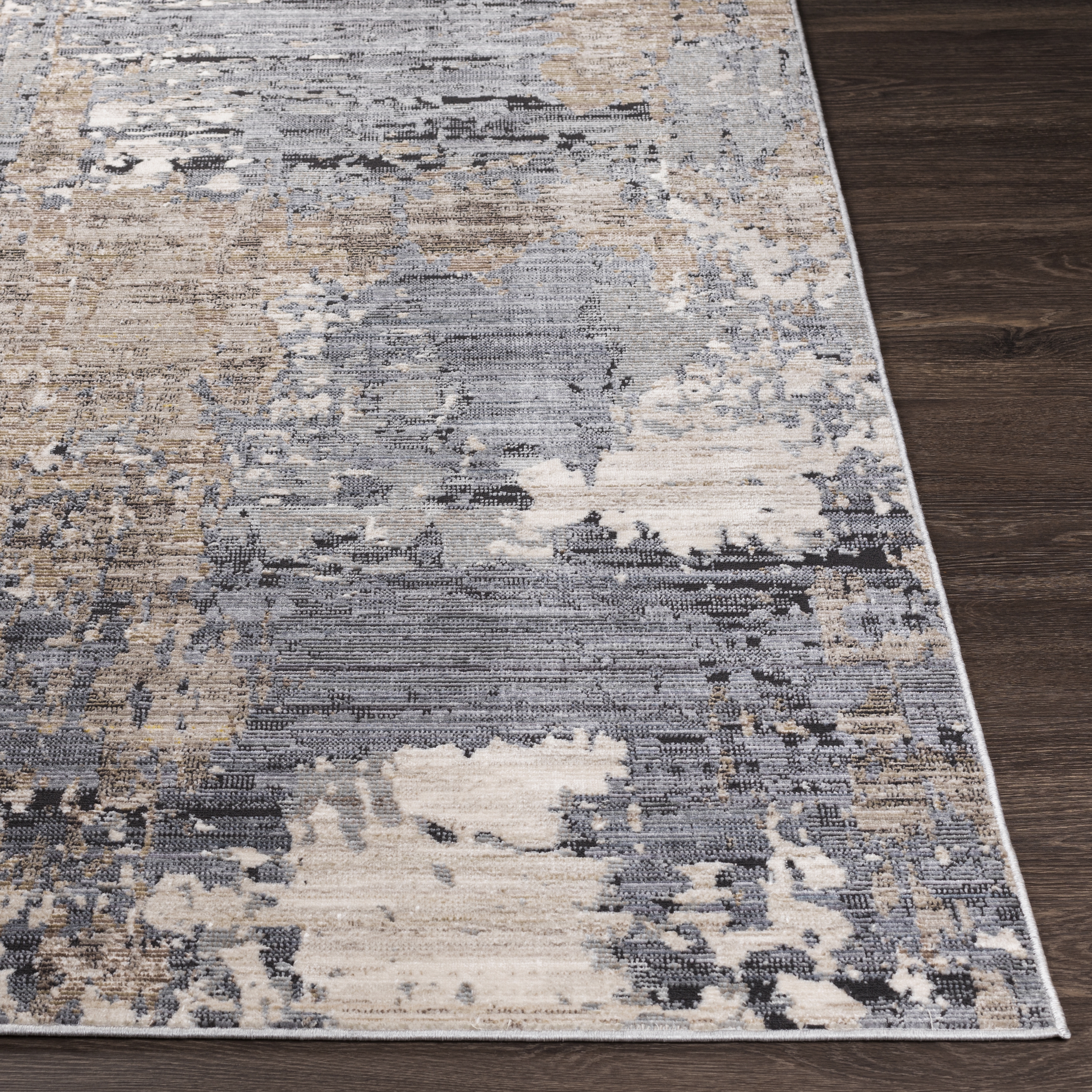 Valour Gray Indoor 2'11" x 4'11" Machine Woven Rug - Image 1