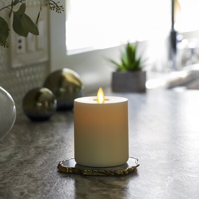 Touch Top Moving LED Flat Edge Vanilla Honey Scented Flameless Candle - Image 0