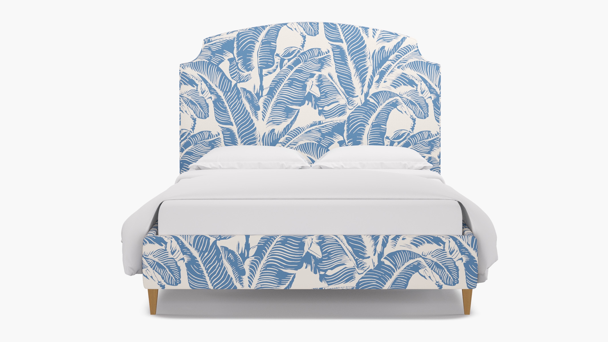 Cove Bed, Cornflower Martinique® Encore, Natural Square Tapered Leg, King - Image 0