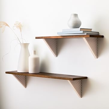 Linear Wood Shelf, Walnut, Small - Image 2