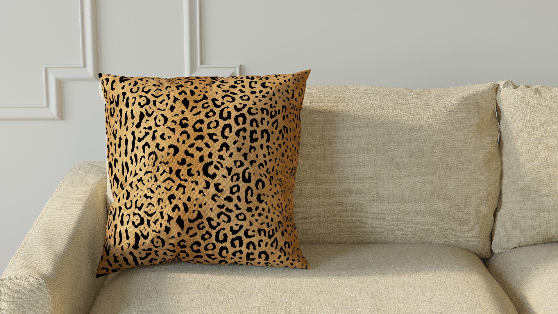 Throw Pillow 20", Leopard, 20" x 20" - Image 2