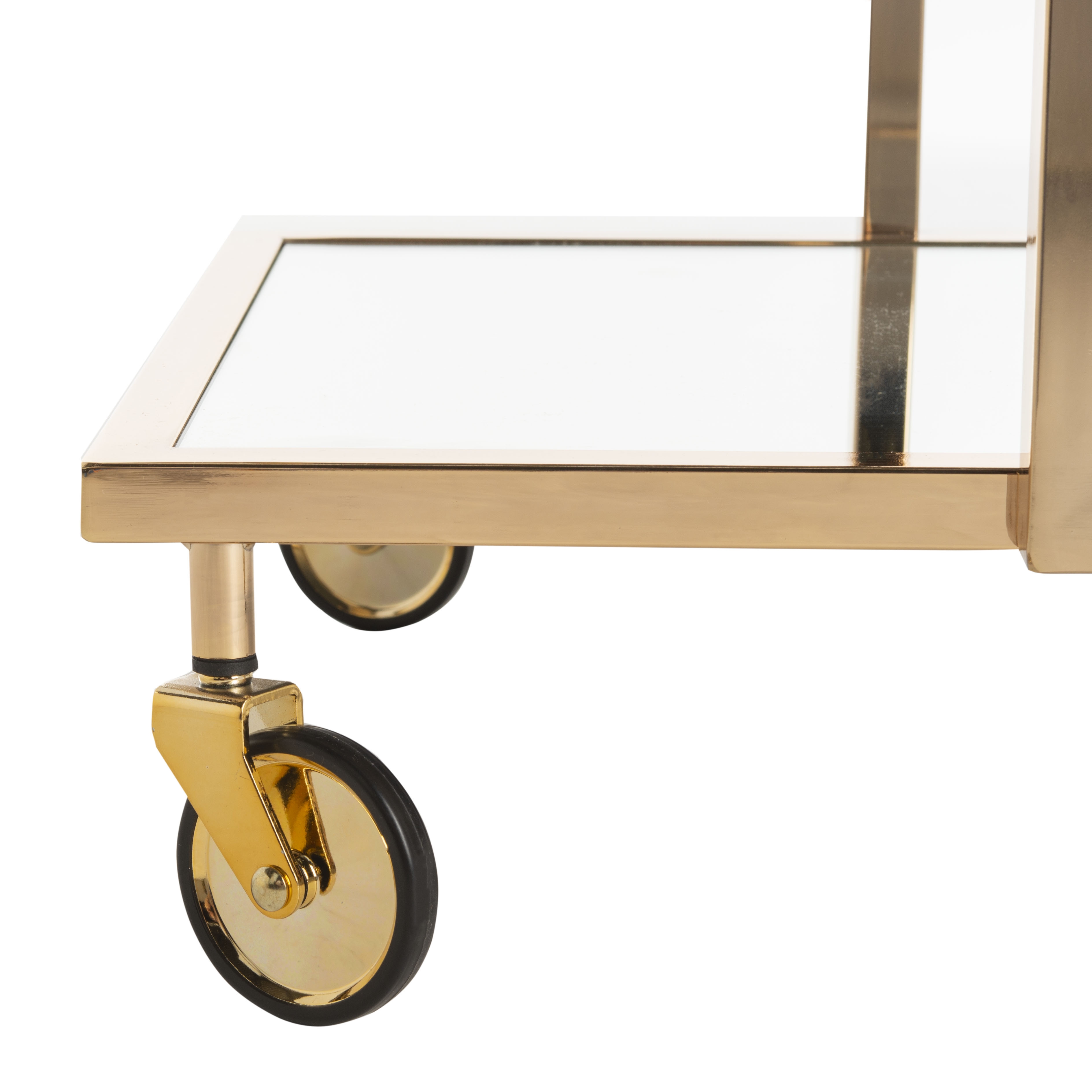 Capri 2 Tier Rectangle Bar Cart - Gold/Mirror - Safavieh - Image 5